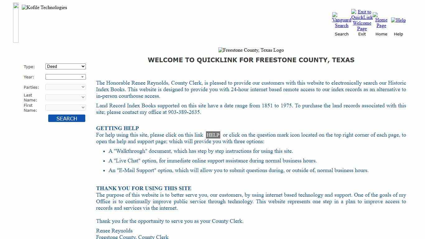 QuickLink - Freestone County, Texas