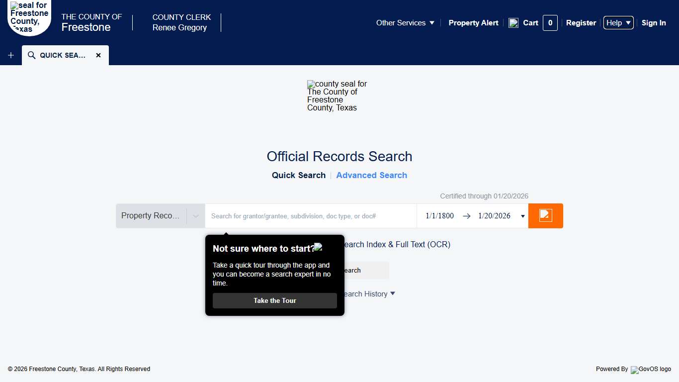 Official Record Search - Quick Search
